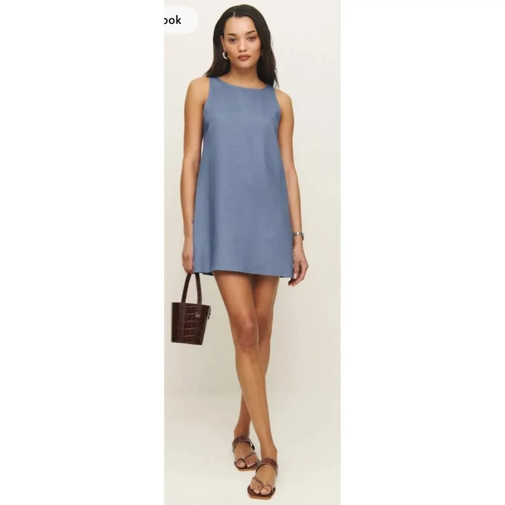 Reformation Citron Linen Mini Dress, Size 2 NEW WITH TAGS - Picture 10 of 16